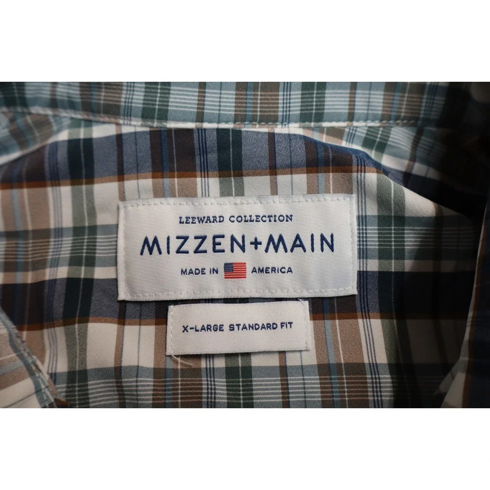 Mizzen + Main Leeward Long Sleeve Button Front Dress Shirt Size XL Standard USA